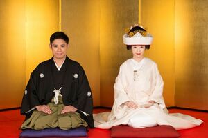 水田と鞠子の結婚式は113話～114話。相楽は「富江ちゃん（川栄李奈）や長谷川さん（浜野謙太）、清さん（大野拓朗）にも出席してほしかったなぁ（笑）」と話す（NHK提供）